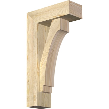 Ekena Millwork Imperial Block Rough Sawn Bracket w/ Offset Brace, Douglas Fir, 6"W x 16"D x 28"H BKT0604X16X28IMP05RDF